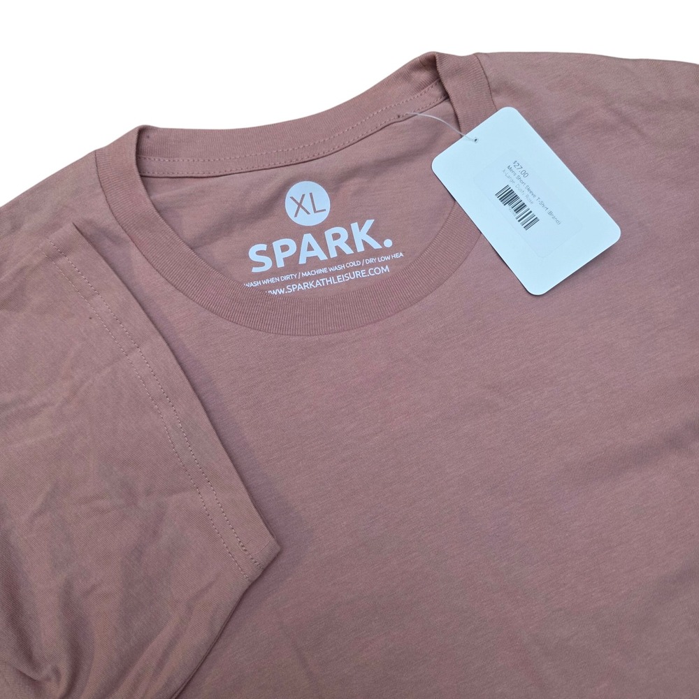 SPARK Mens Short Sleeve T Shirt XL Dust Rose Brandi Crew Neck‎ Casual
